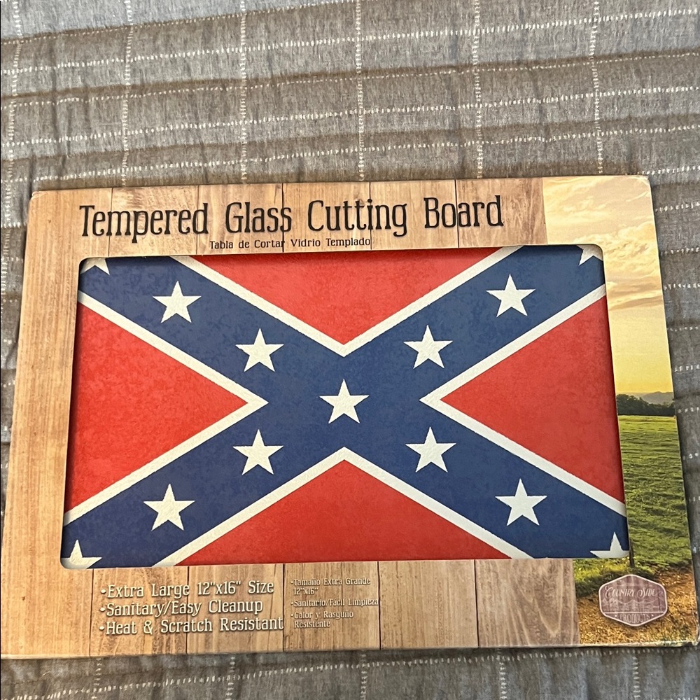 Tempered Glass Cutting Board with Flag Design
